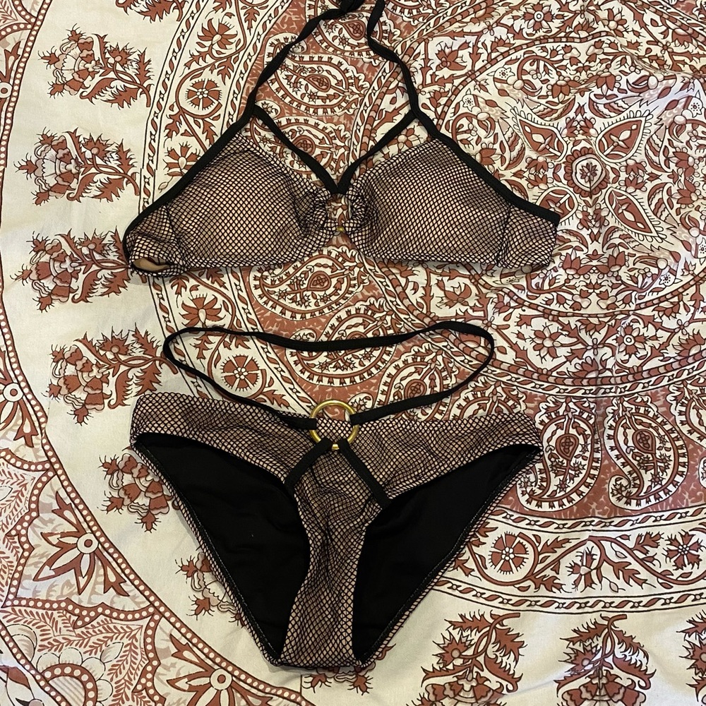 The Wildflower Shop: Black Mesh with O Ring Bikini
